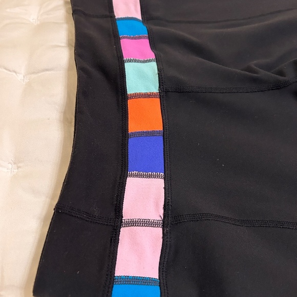 Lululemon Flare Black Stretch pants with Multi-Color Waistband, Size 6 Reg. - Picture 4 of 5